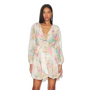 NWT SPELL & The Gypsy Floral Long Sleeve Lei Lei Mini Play Dress  Women's Sz XXS